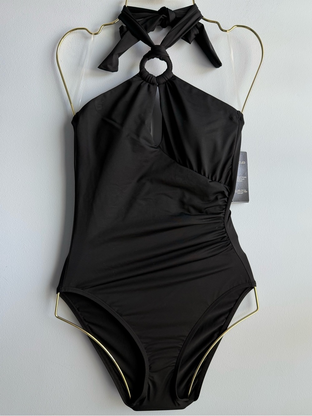 Lauren Ralph Lauren Women's Macrame-Ring High-Neck One-Piece Swimsuit Size 12